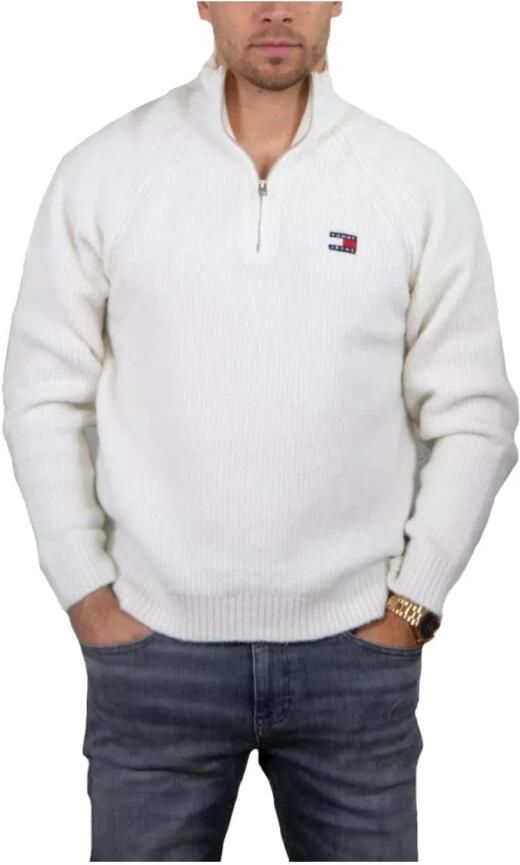 TOMMY JEANS Gebreide trui TJM REG 1 4 ZIP RAGLAN BADGE Ritssluiting tot borsthoogte met geborduurd merklogo - Foto 3