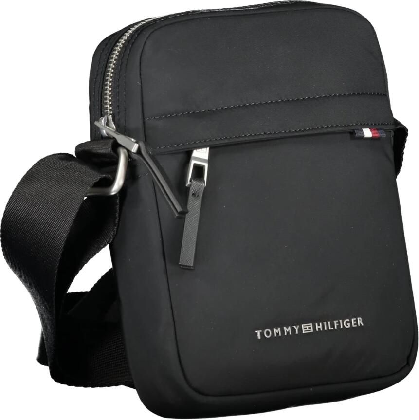 Tommy Hilfiger Verstelbare Crossbody Tas Zwart Polyester Logo Black Heren