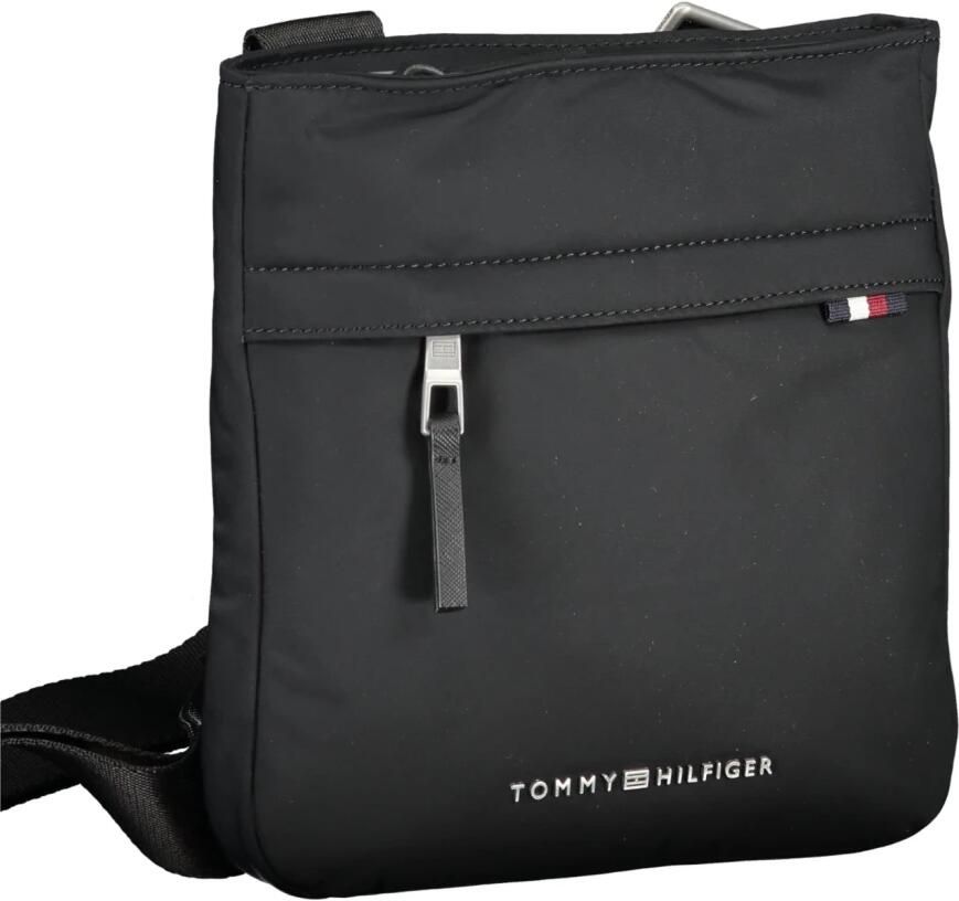 Tommy Hilfiger Verstelbare Schoudertas Zwart Polyester Logo Black Heren