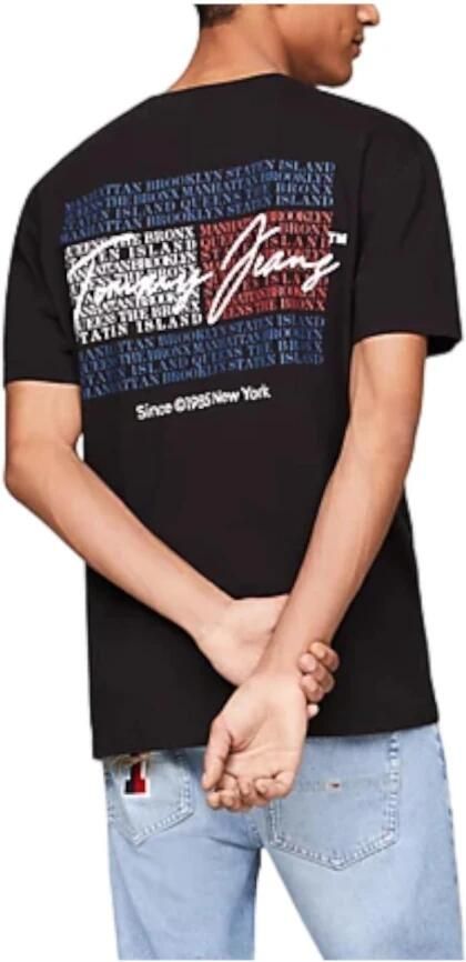 Tommy Hilfiger Zwarte Katoenen T-shirt Korte Mouw Ronde Hals Black Heren - Foto 2