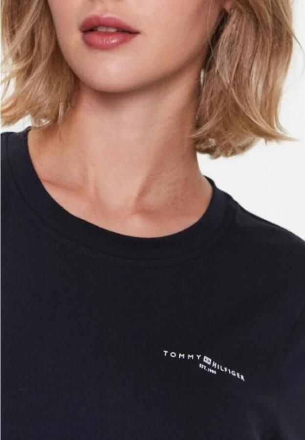 Tommy Hilfiger Shirt met ronde hals 1985 REG MINI CORP LOGO C-NK SS met logo en borduursel