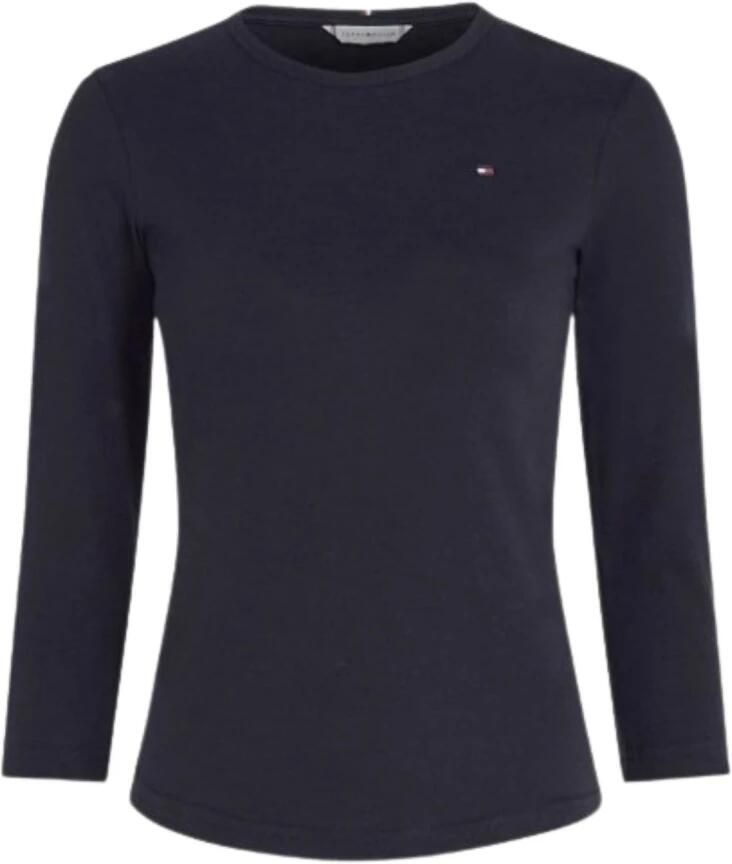 Tommy Hilfiger Shirt met 3 4-mouwen 1985 SLIM SLUB OPEN-NK 3 4 SLV met klein logoborduursel - Foto 3