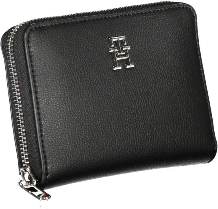 Tommy Hilfiger Elegante Zwarte Portemonnee met Meerdere Compartimenten Black Dames