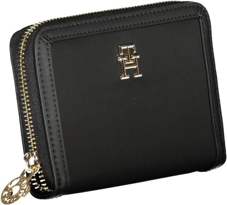 Tommy Hilfiger Elegante portemonnee met rits en voldoende opbergruimte Black Dames
