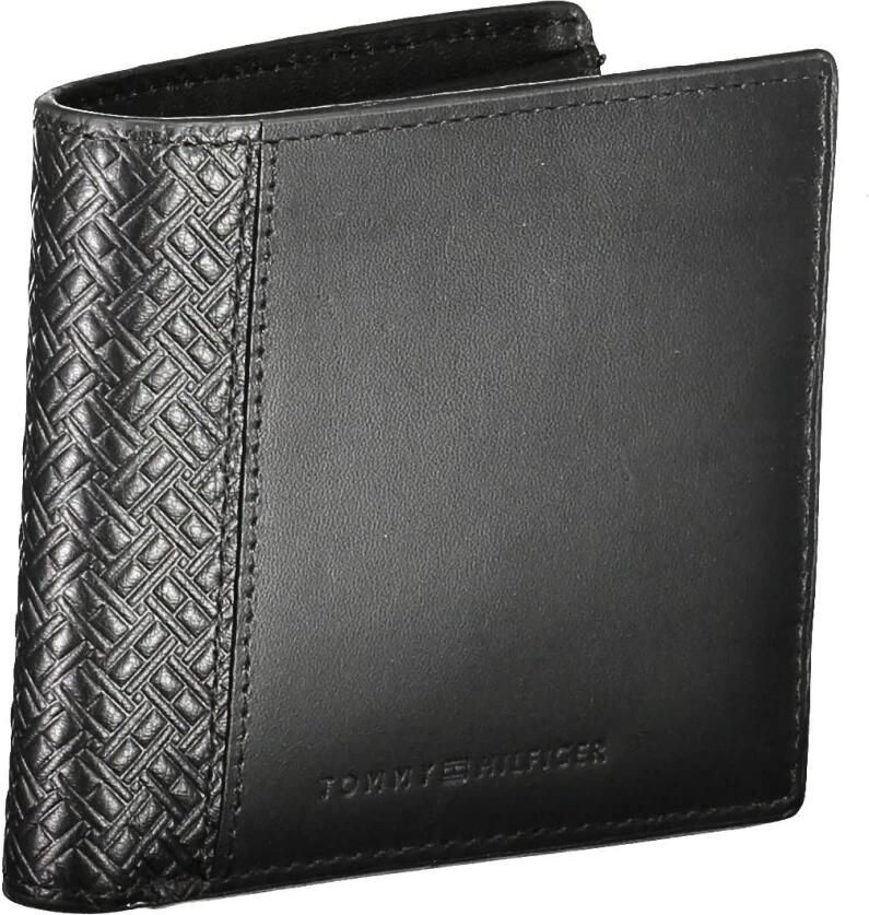 Tommy Hilfiger Elegante zwarte leren portemonnee voor heren Black Heren