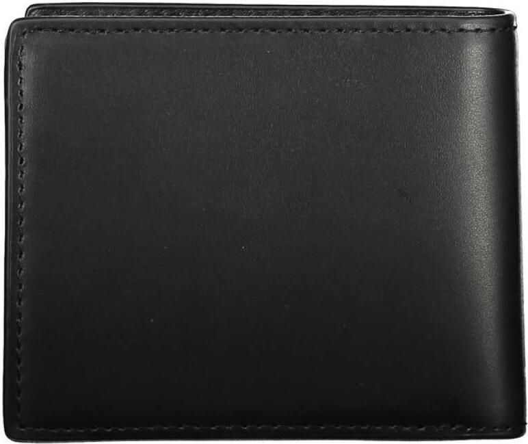 Tommy Hilfiger Zwarte Leren Portemonnee Mannen Eenvoudige Stijl Black Heren - Foto 2