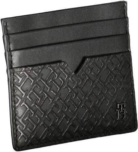 Tommy Hilfiger Heren Portemonnee Zwart Kaarthouder Contrast Logo Black Heren
