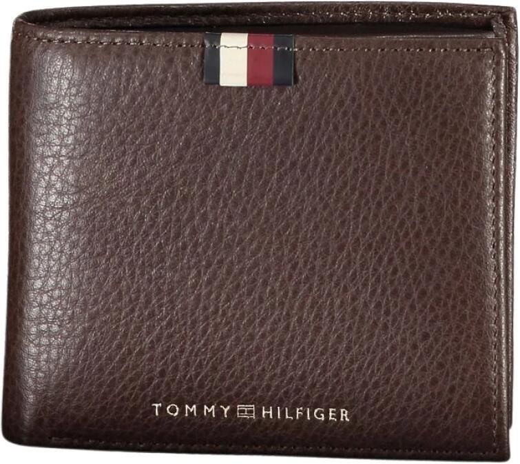 Tommy Hilfiger Donkerbruine Portemonnee met Kaartsleuven en Geldclip Bruin Heren