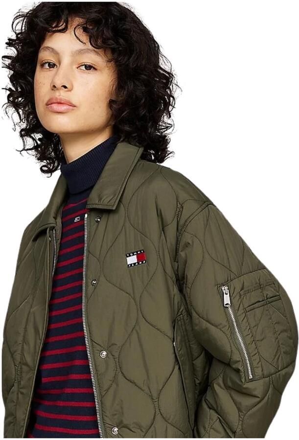 Tommy Hilfiger Waterafstotende Gewatteerde Bomberjack Green Dames