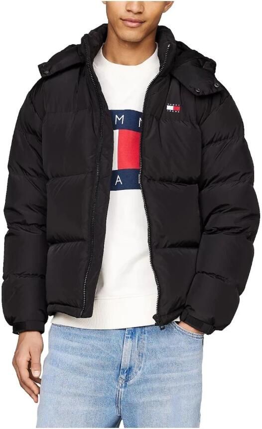 Tommy Jeans Zwarte Gerecyclede Polyester Jas Herfst Winter Collectie Black Heren - Foto 4