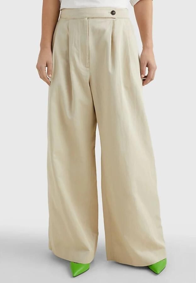 Tommy Hilfiger Marlene-broek WIDE LEG CO BLEND PANT met plooien - Foto 2