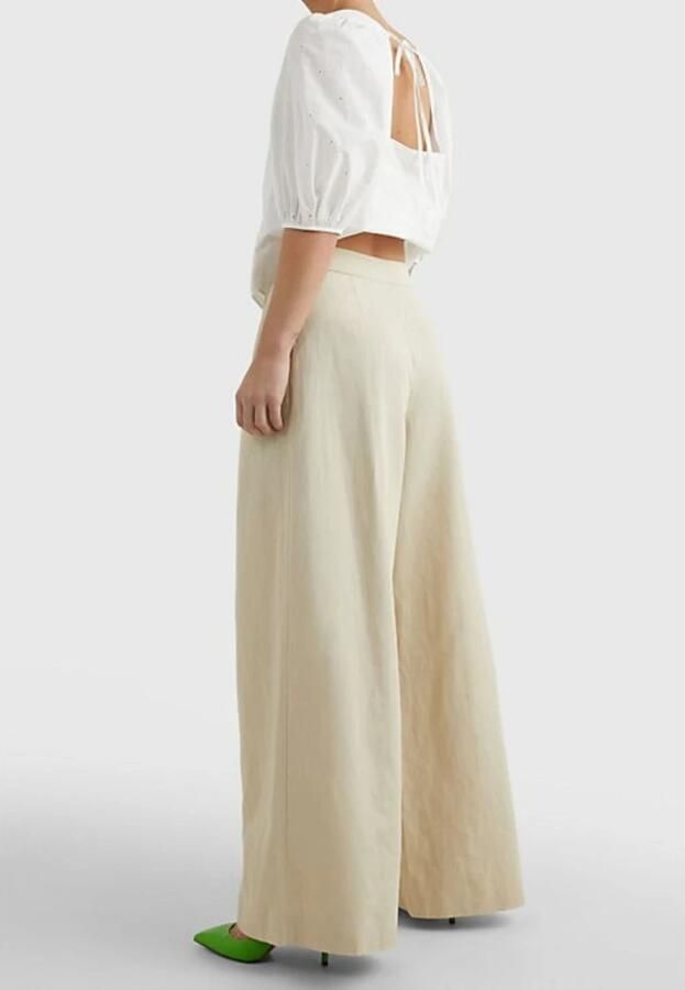Tommy Hilfiger Marlene-broek WIDE LEG CO BLEND PANT met plooien - Foto 4