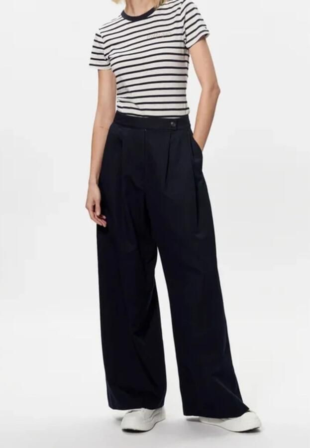 Tommy Hilfiger Wijde Pijp Blend Broek voor Vrouwen Blue Dames - Foto 3