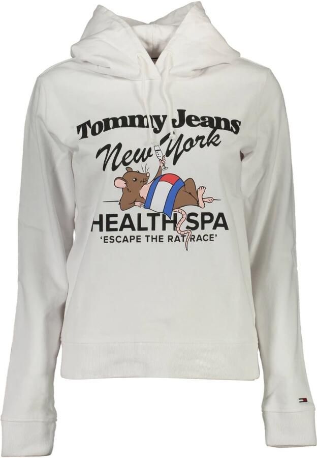 Tommy Hilfiger Witte hoodie met print en borduursel White Dames