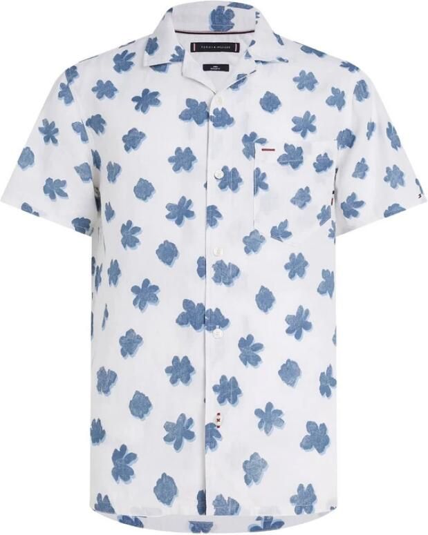 Tommy Hilfiger Overhemd met korte mouwen MONO FLOWER RF SHIRT S S in gebloemd design - Foto 5