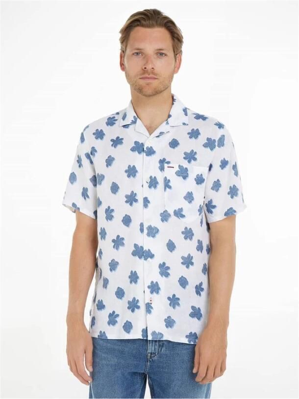Tommy Hilfiger Overhemd met korte mouwen MONO FLOWER RF SHIRT S S in gebloemd design - Foto 3