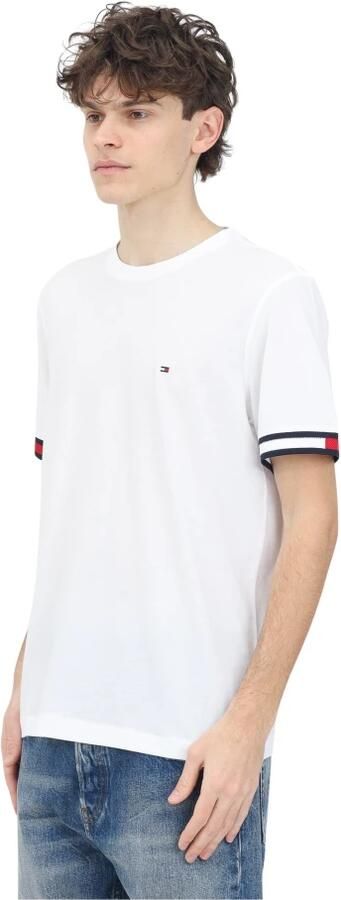 Tommy Hilfiger Witte T-shirt met iconische strepen White Heren