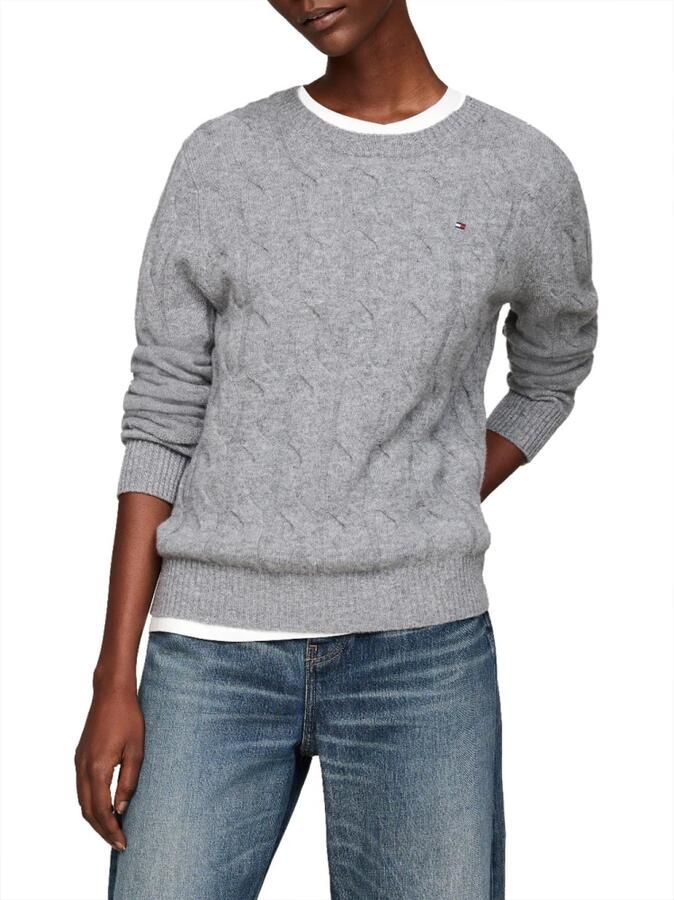 Tommy Hilfiger Gebreide trui SOFT WOOL CABLE C-NK - Foto 4