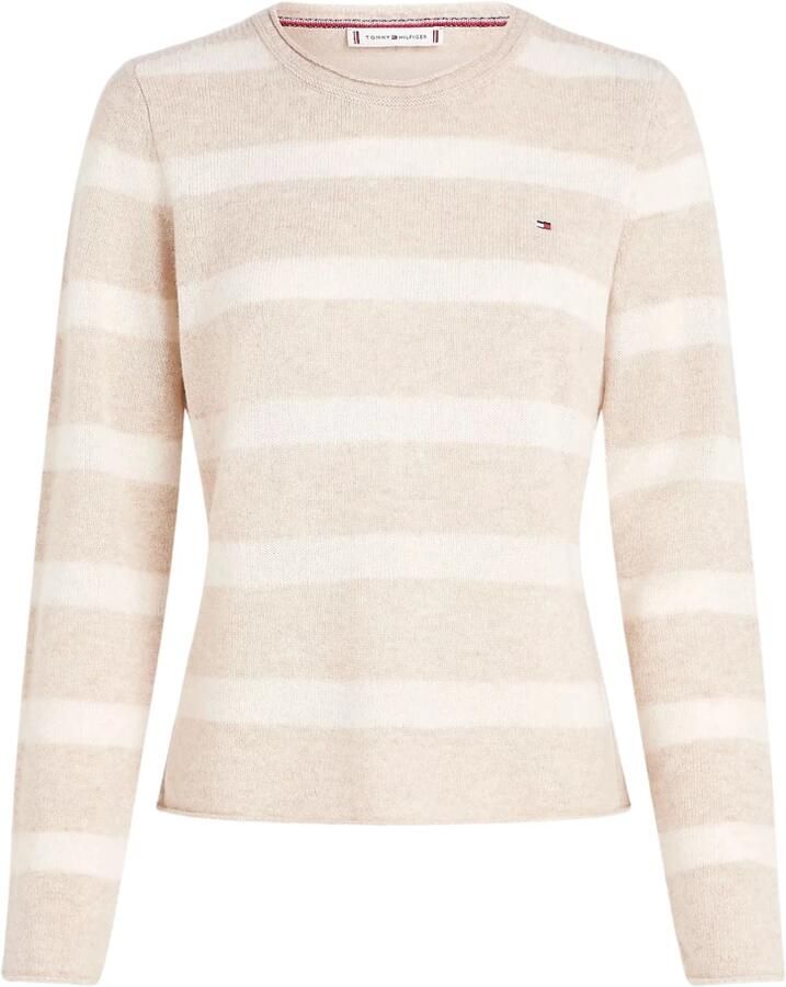 Tommy Hilfiger Gebreide trui SOFT WOOL C-NK SWEATER met logoborduring van 100% wol - Foto 3