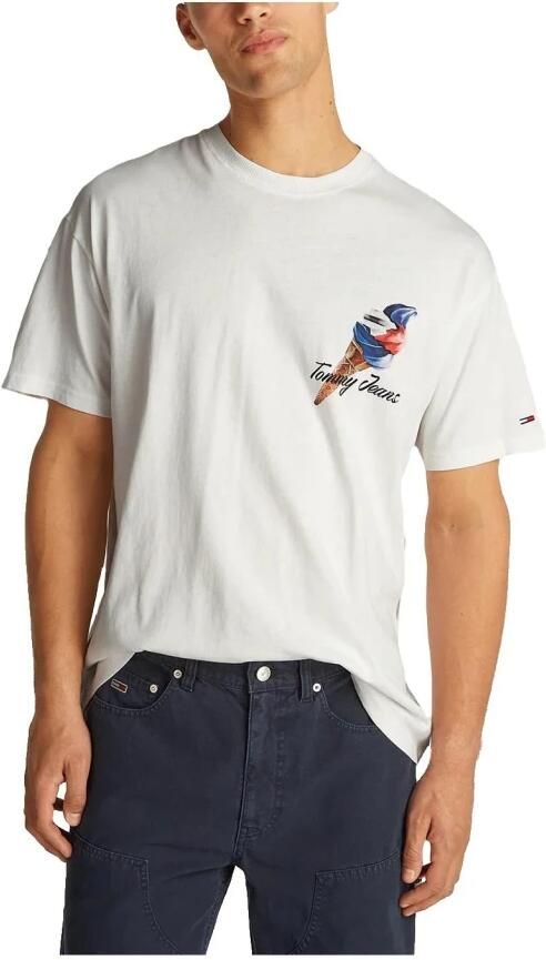 Tommy Jeans Relaxed fit T-shirt met logostitching model 'NOVELTY' - Foto 3