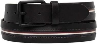 Tommy Hilfiger Zwarte leren riem Collectie Herfst Winter Black Heren