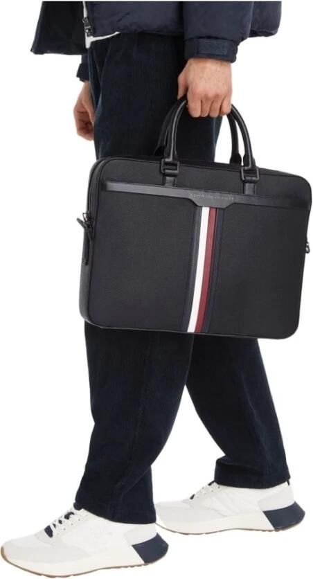 Tommy Hilfiger Zwarte Coated Canvas Laptoptas Black Heren - Foto 4