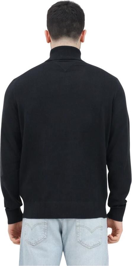 Tommy Hilfiger Zwarte Sweaters met Iconische Tape en Turtleneck Kraag Black Heren - Foto 13