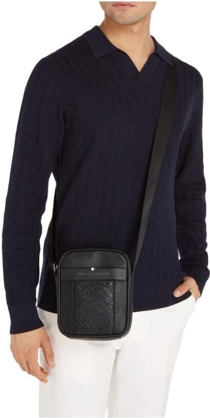 Tommy Hilfiger Zwarte Heren Schoudertas Contrast Details Black Heren - Foto 3