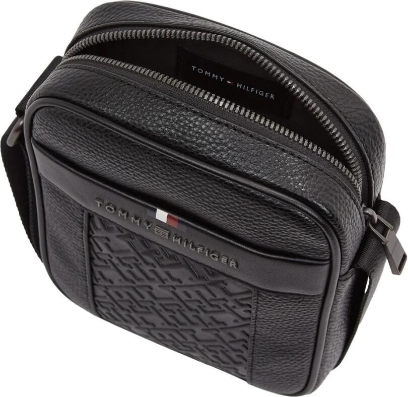 Tommy Hilfiger Zwarte Heren Schoudertas Contrast Details Black Heren