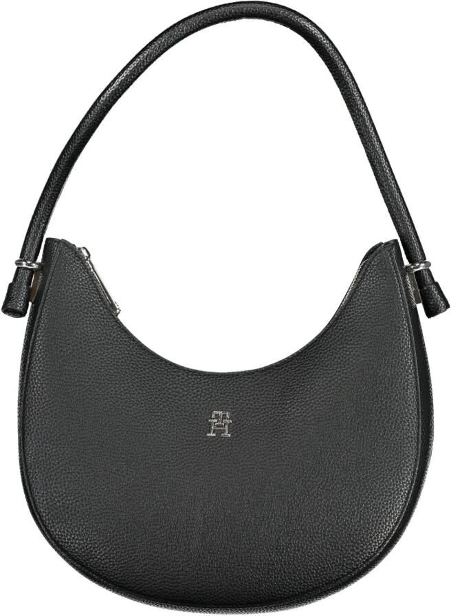 Tommy Hilfiger Zwarte dames schoudertas met rits Black Dames