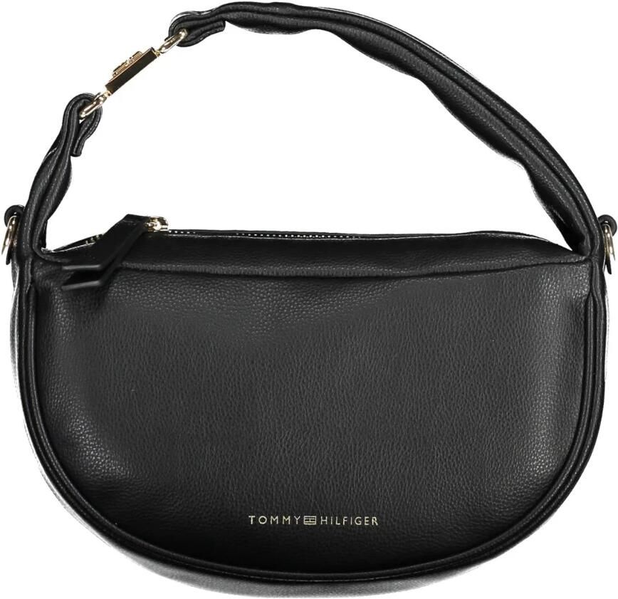 Tommy Hilfiger Zwarte Polyester Handtas met Verstelbare Band Black Dames