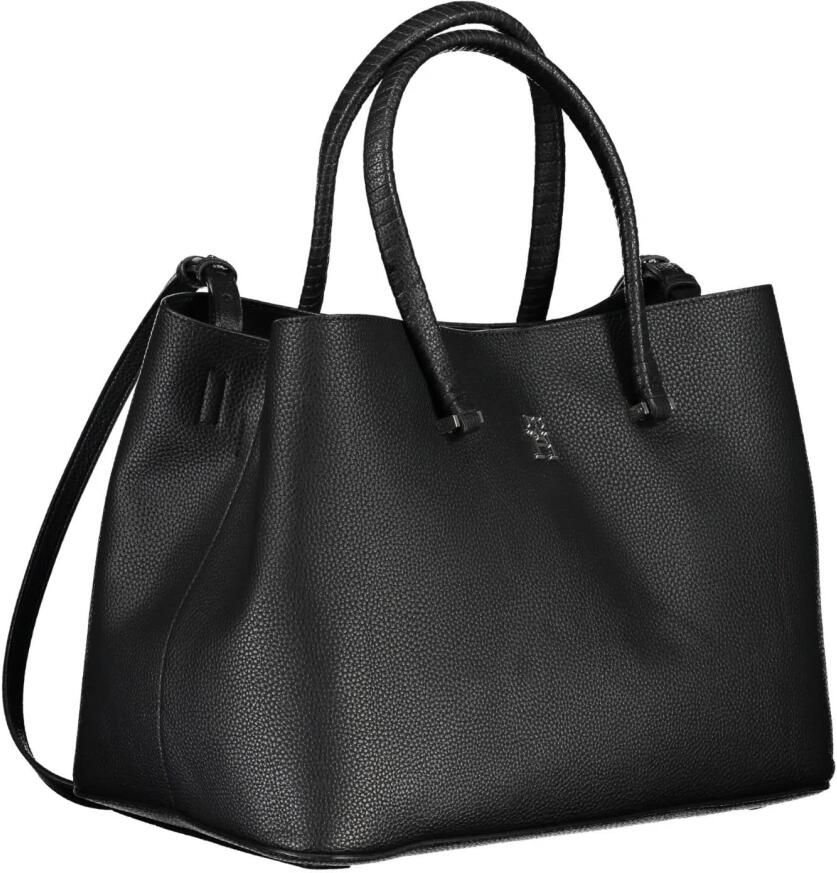 Tommy Hilfiger Zwarte polyethyleen handtas met verstelbare schouderband Black Dames
