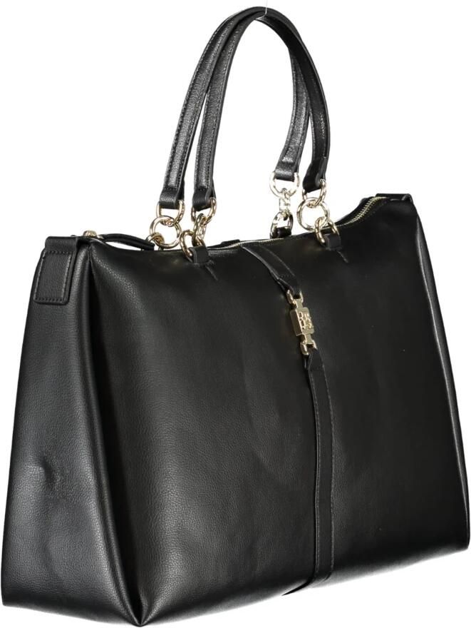 Tommy Hilfiger Zwarte handtas met ritssluiting en schouderband Black Dames