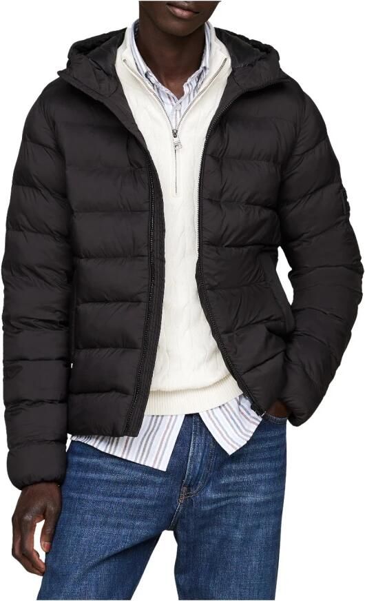 Tommy Hilfiger Zwarte gewatteerde jas met capuchon Black Heren - Foto 9
