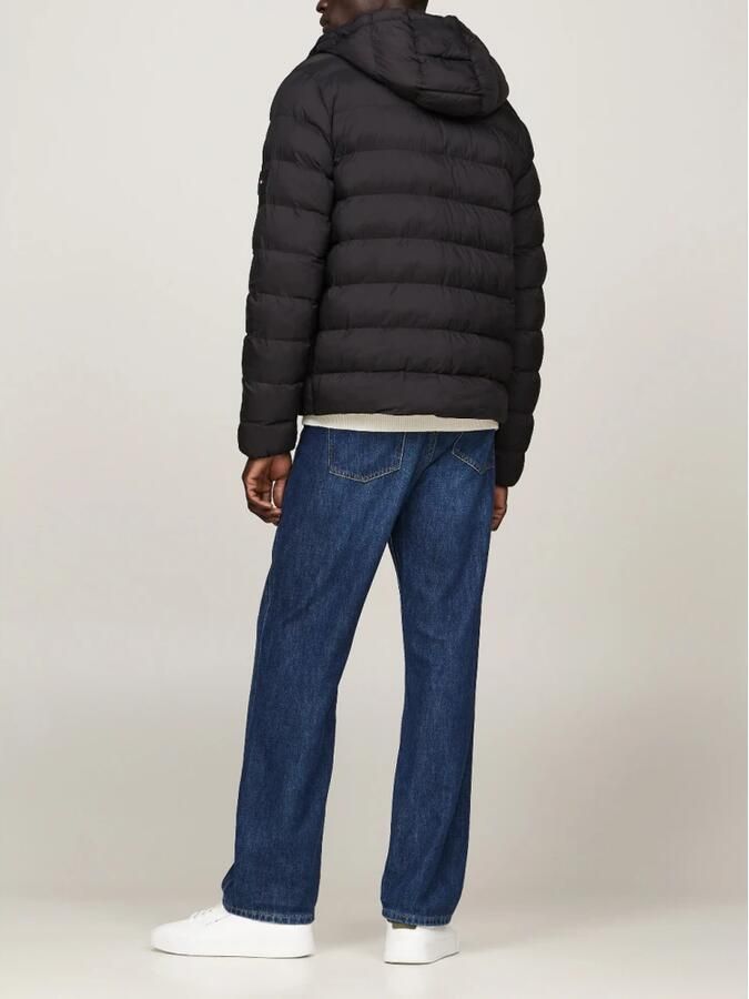 Tommy Hilfiger Zwarte gewatteerde jas met capuchon Black Heren