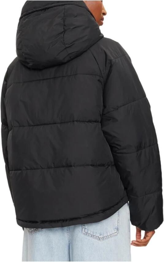 Tommy Hilfiger Zwarte gewatteerde jas voor vrouwen Black Dames