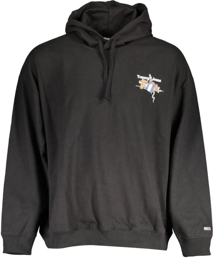 Tommy Hilfiger Zwarte hoodie met print en borduursel Black Heren