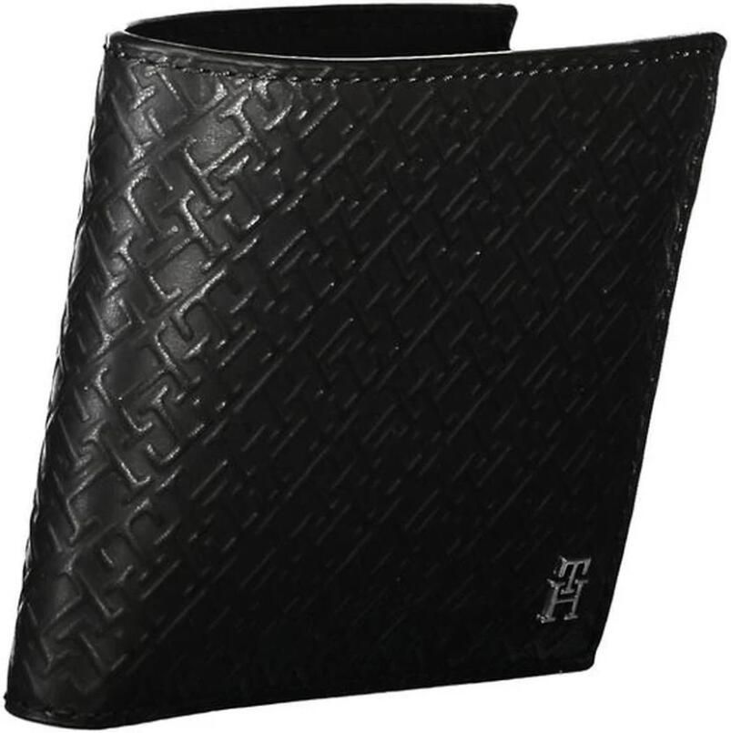 Tommy Hilfiger Elegante leren portemonnee met meerdere vakken Black Heren