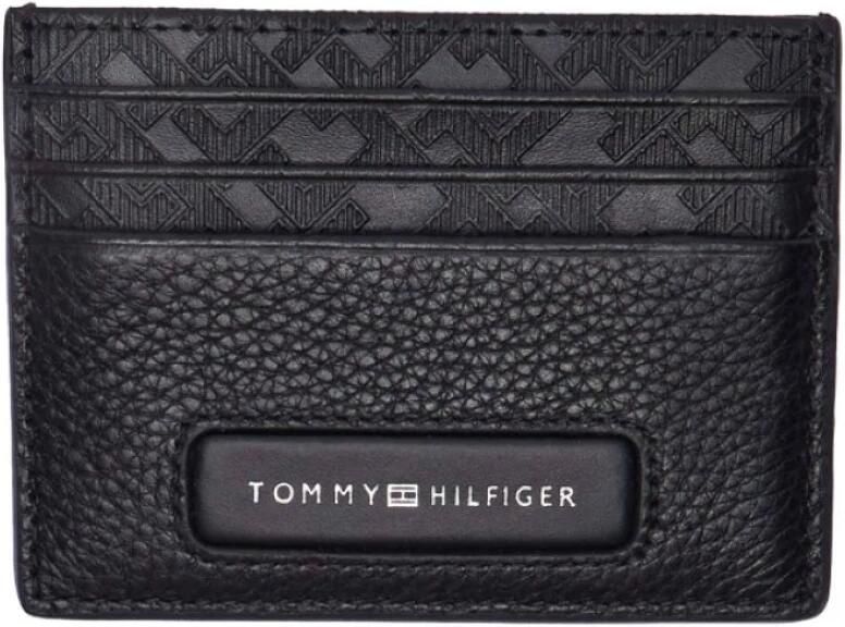 Tommy Hilfiger Zwarte Leren Portemonnees Black Heren