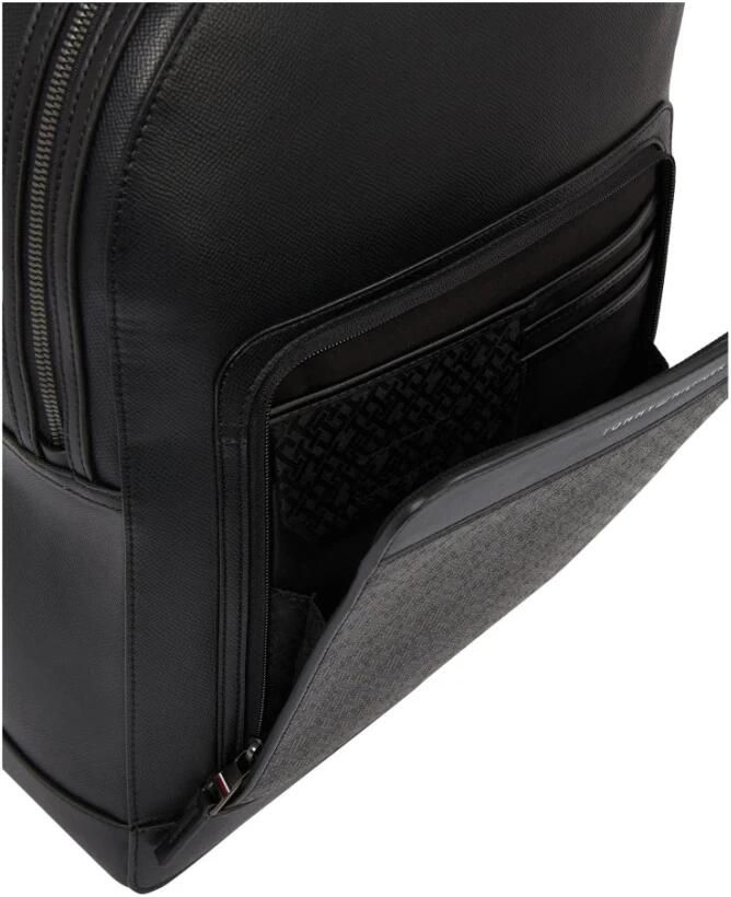 Tommy Hilfiger Zwarte Monogram Rugzak voor Mannen Black Heren