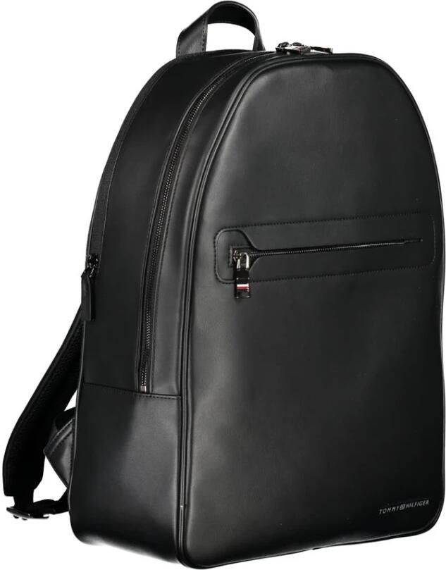 Tommy Hilfiger Zwarte Polyester Rugzak met Laptopvak Black Unisex