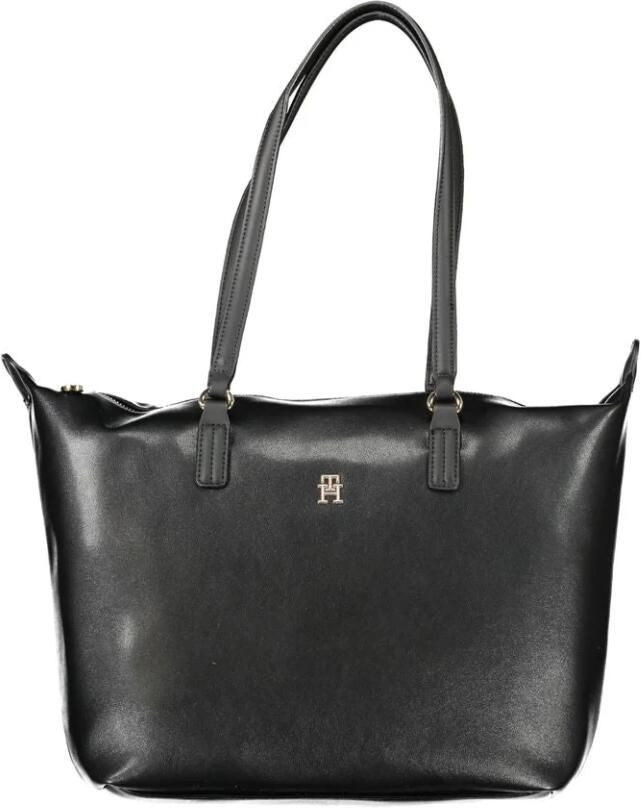 Tommy Hilfiger Zwarte handtas met ritssluiting voor vrouwen Black Dames