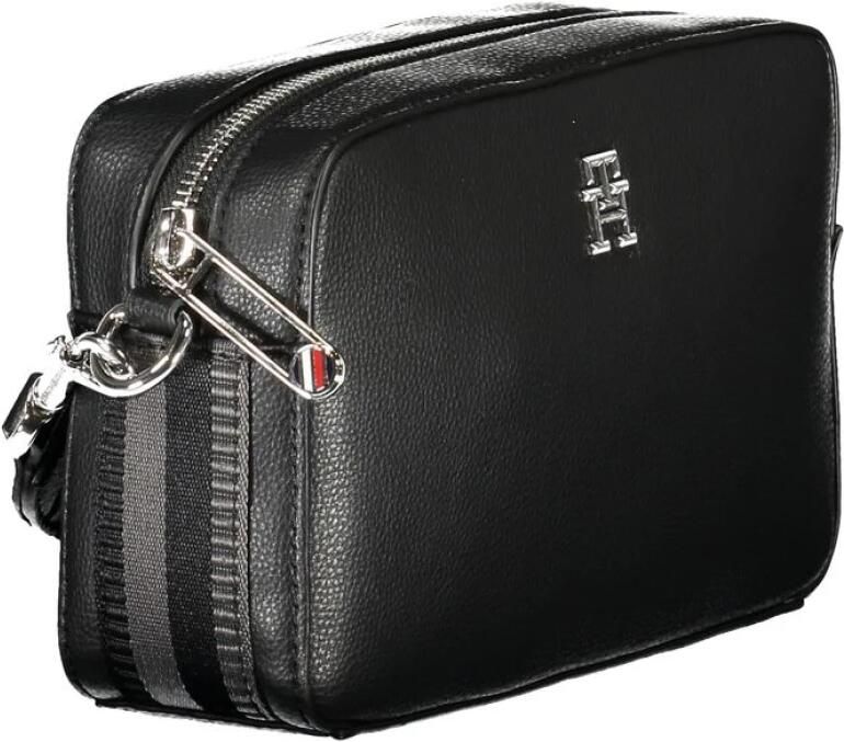 Tommy Hilfiger Zwarte Polyester Handtas met Verstelbare Band Black Dames