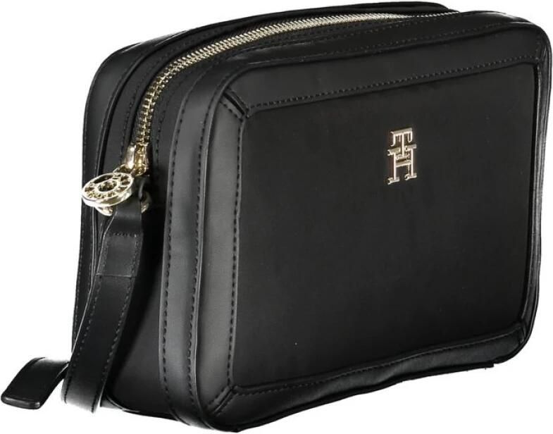 Tommy Hilfiger Zwarte Polyester Schoudertas met Verstelbare Band Black Dames
