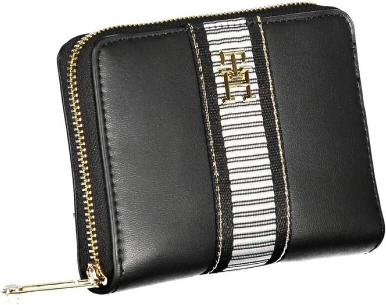 Tommy Hilfiger Stijlvolle Portemonnee met Rits en Kaartsleuven Black Dames