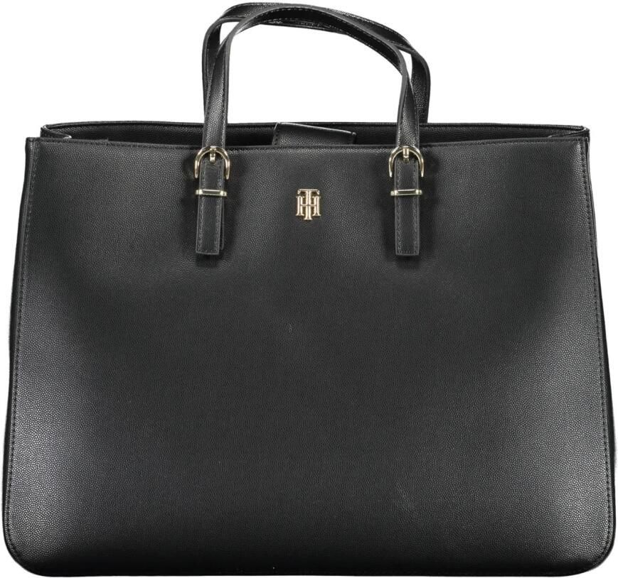 Tommy Hilfiger Zwarte Polyurethaan Handtas met Afneembare Handvatten en Schouderriem Black Dames - Foto 4