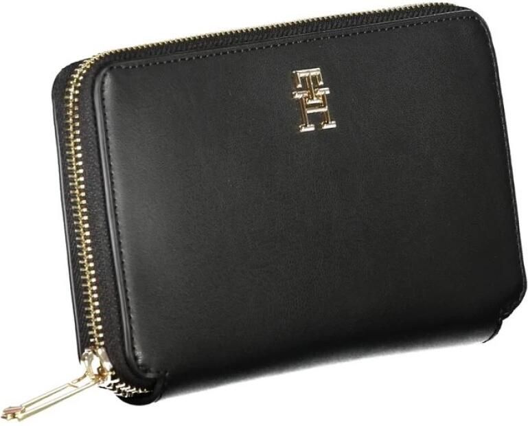 Tommy Hilfiger Zwarte Portemonnee met Meerdere Compartimenten Black Dames