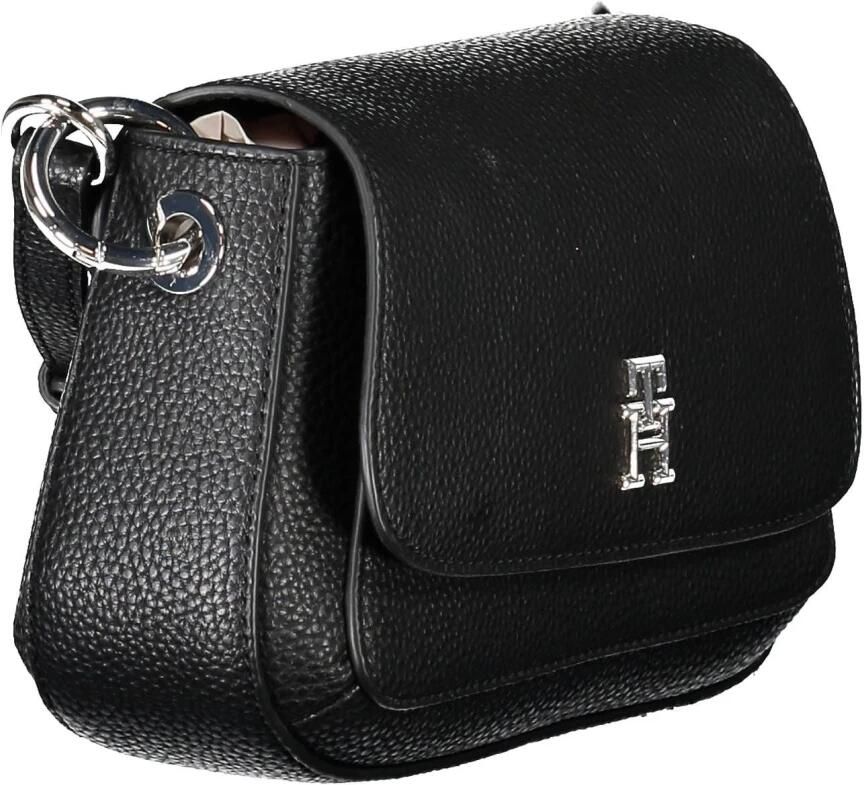 Tommy Hilfiger Verstelbare schoudertas met zak en sluiting Black Dames