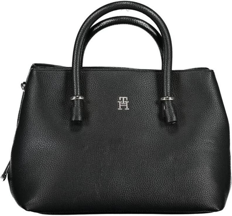 Tommy Hilfiger Zwarte Satchel Handtas met Contrasterende Details Black Dames - Foto 3