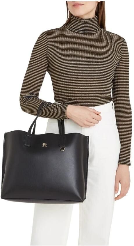 Tommy Hilfiger Zwarte Satchel Handtas voor Vrouwen Black Dames - Foto 5